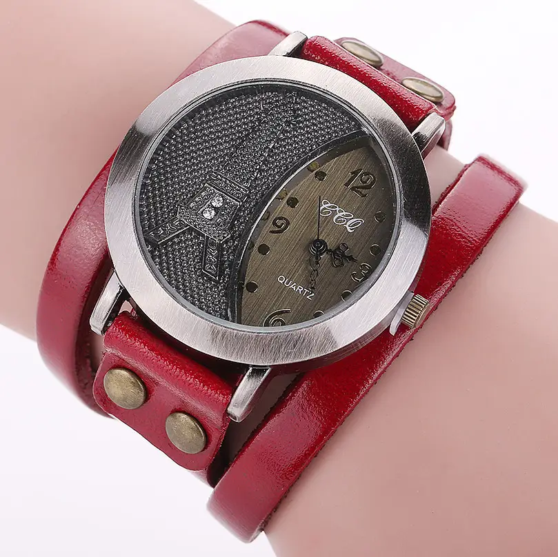Women's Black Dial Quartz Watch with White Strap — feature 5