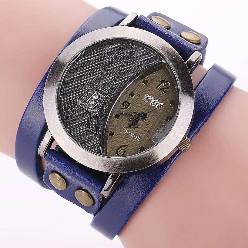 Women's Black Dial Quartz Watch with White Strap - Image 4