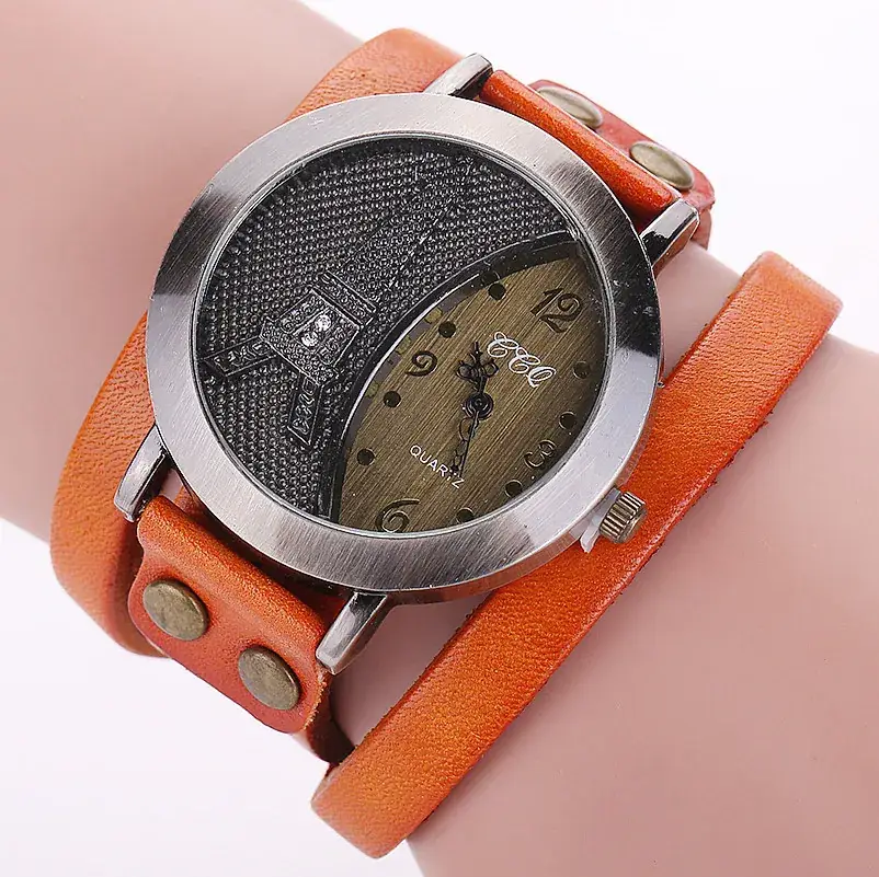 Women's Black Dial Quartz Watch with White Strap - Image 6