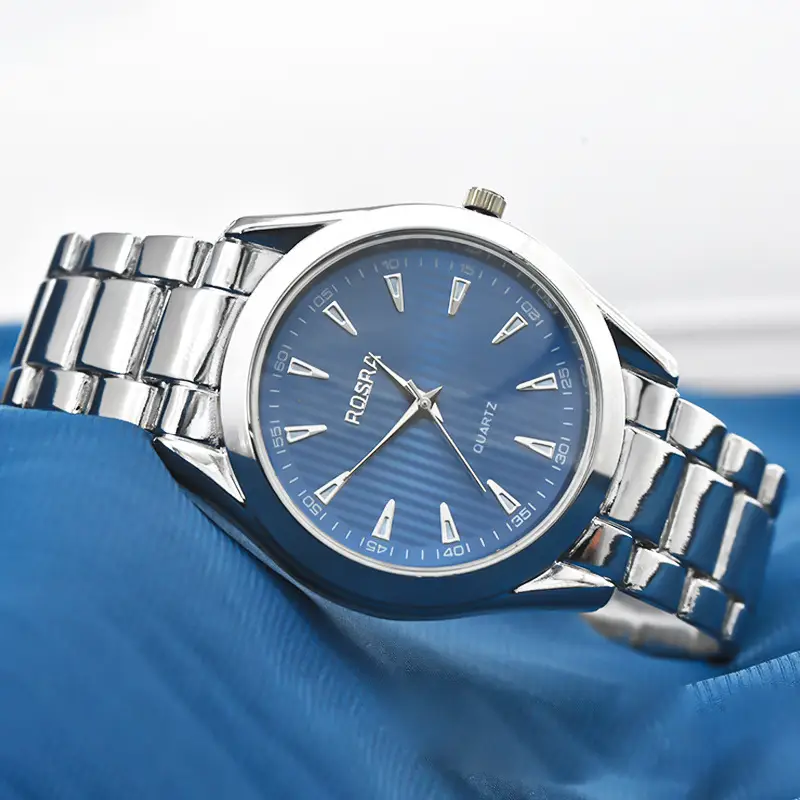 Men's Steel Band Classic Watch with Blue Dial