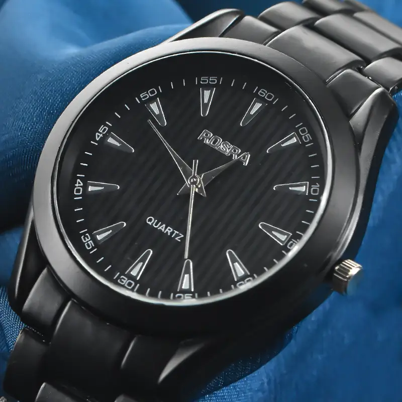 Men's Steel Band Classic Watch with Blue Dial