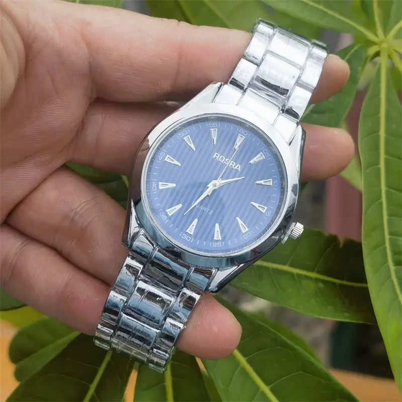 Men's Steel Band Classic Watch with Blue Dial