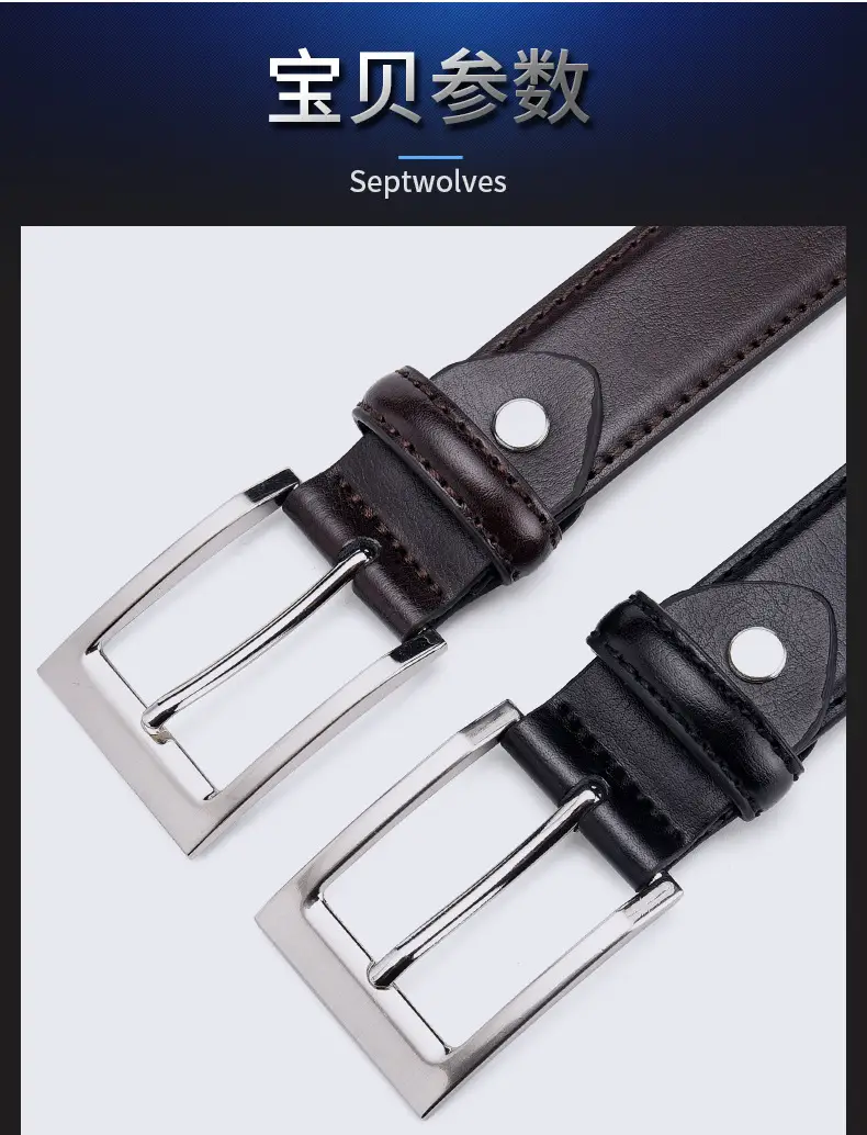 Men's Black Leather Belt with Silver Buckle Wholesale β feature 10