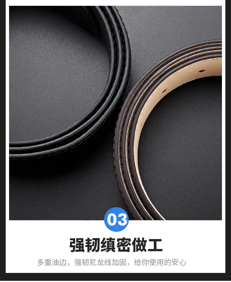 Men's Black Leather Belt with Silver Buckle Wholesale β feature 20