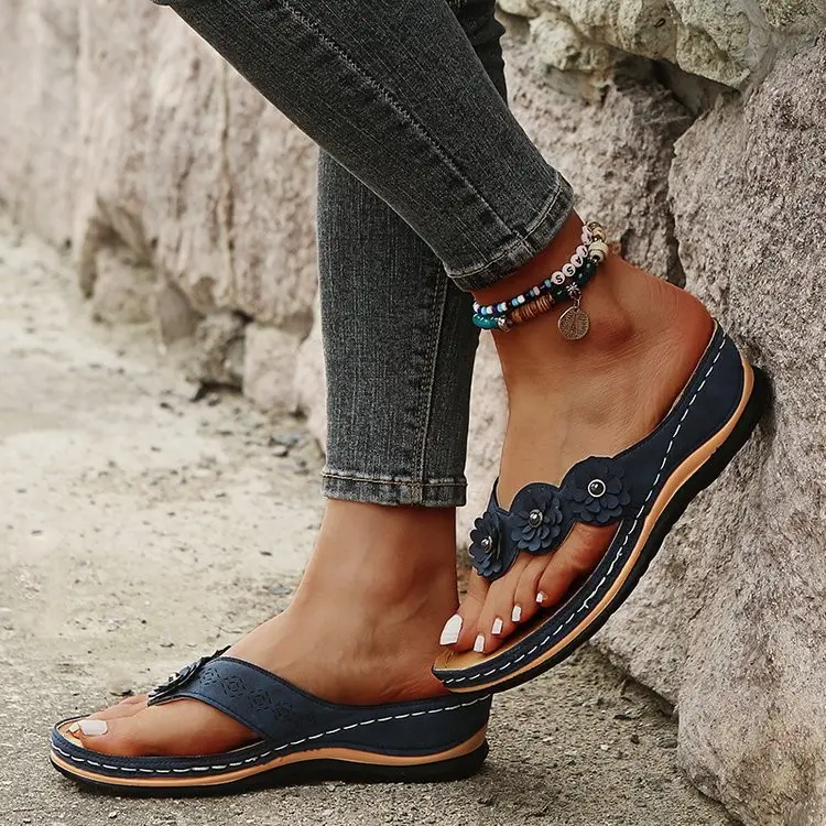Women's 3-Flower Sandals with Thick Sole