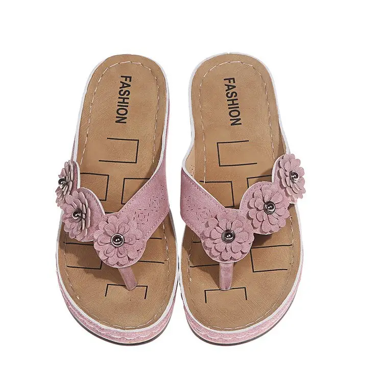 Women's 3-Flower Sandals with Thick Sole