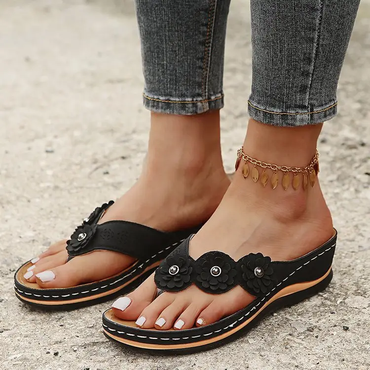 Women's 3-Flower Sandals with Thick Sole — feature 14