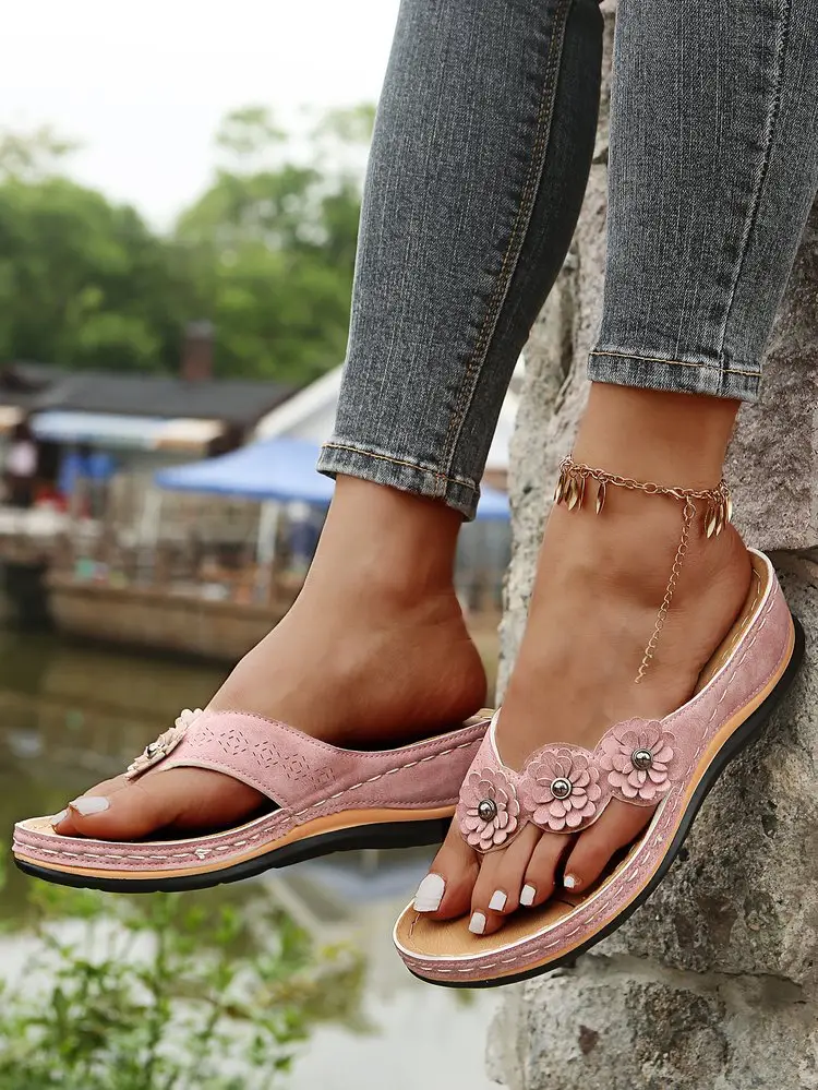 Women's 3-Flower Sandals with Thick Sole — feature 21