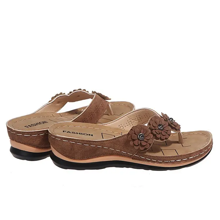 Women's 3-Flower Sandals with Thick Sole — feature 4
