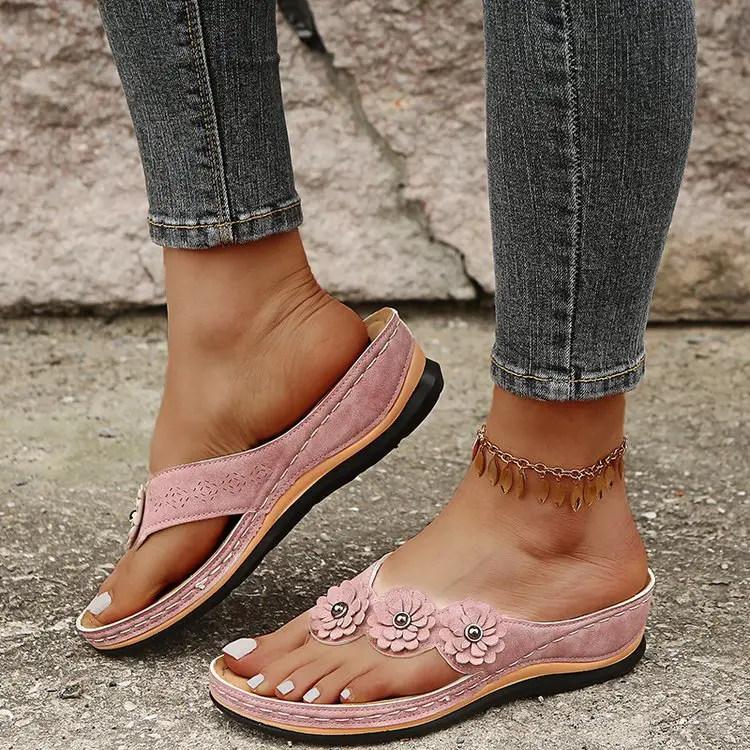 Women's 3-Flower Sandals with Thick Sole — feature 7
