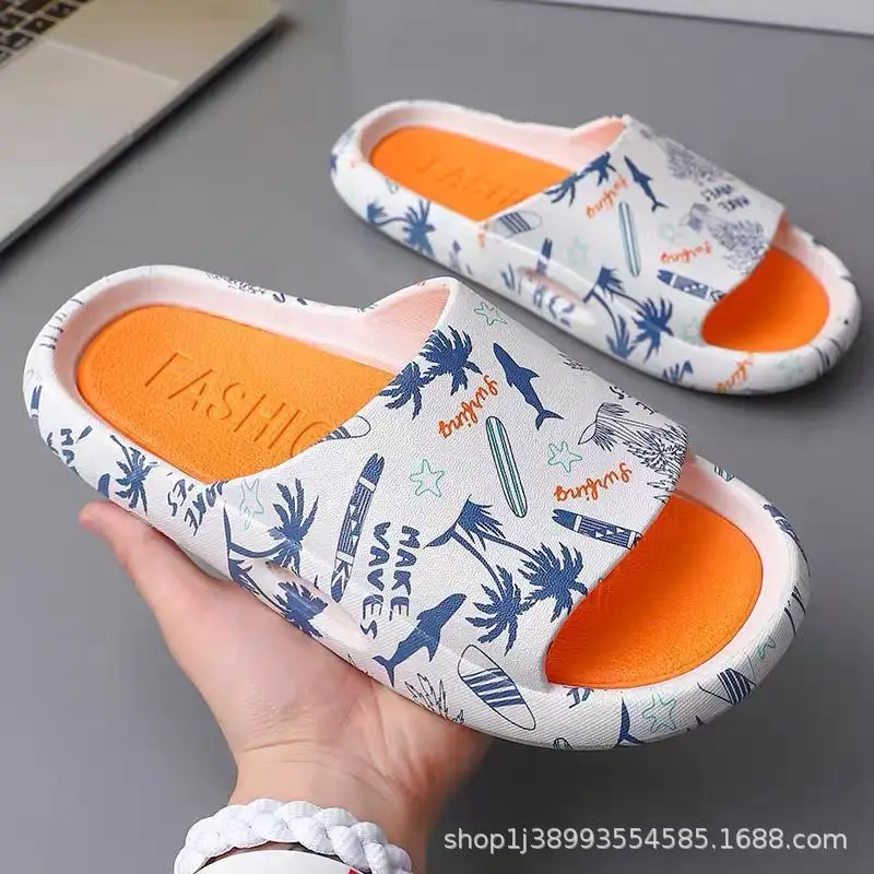 Home slippers men's household feeling of stepping on excrement summer home slippers bathroom bathing outside wearing sandals women's summer wholesale - Image 12