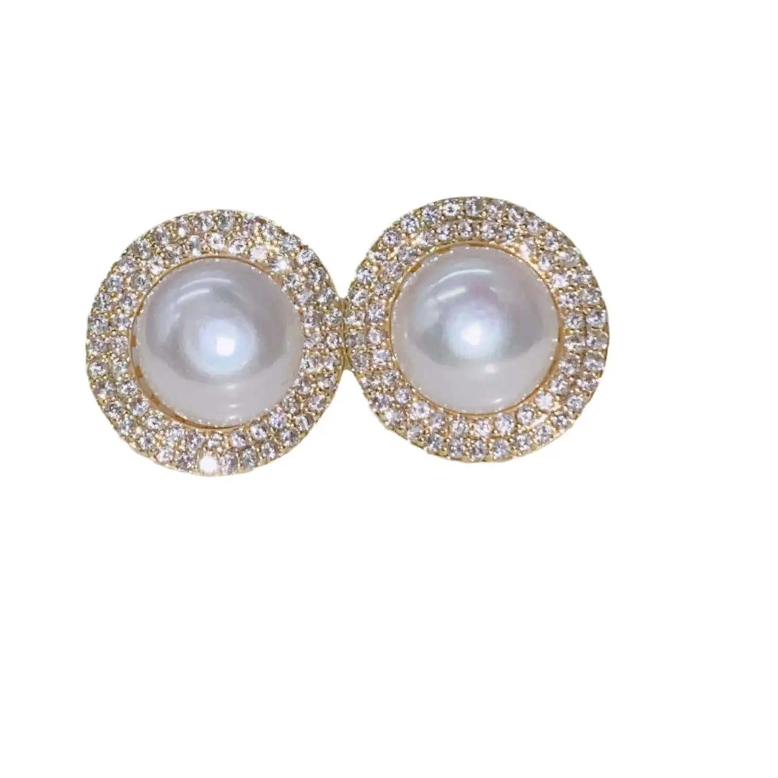 S925 Gold Plated Pearl Bow Earrings for Women