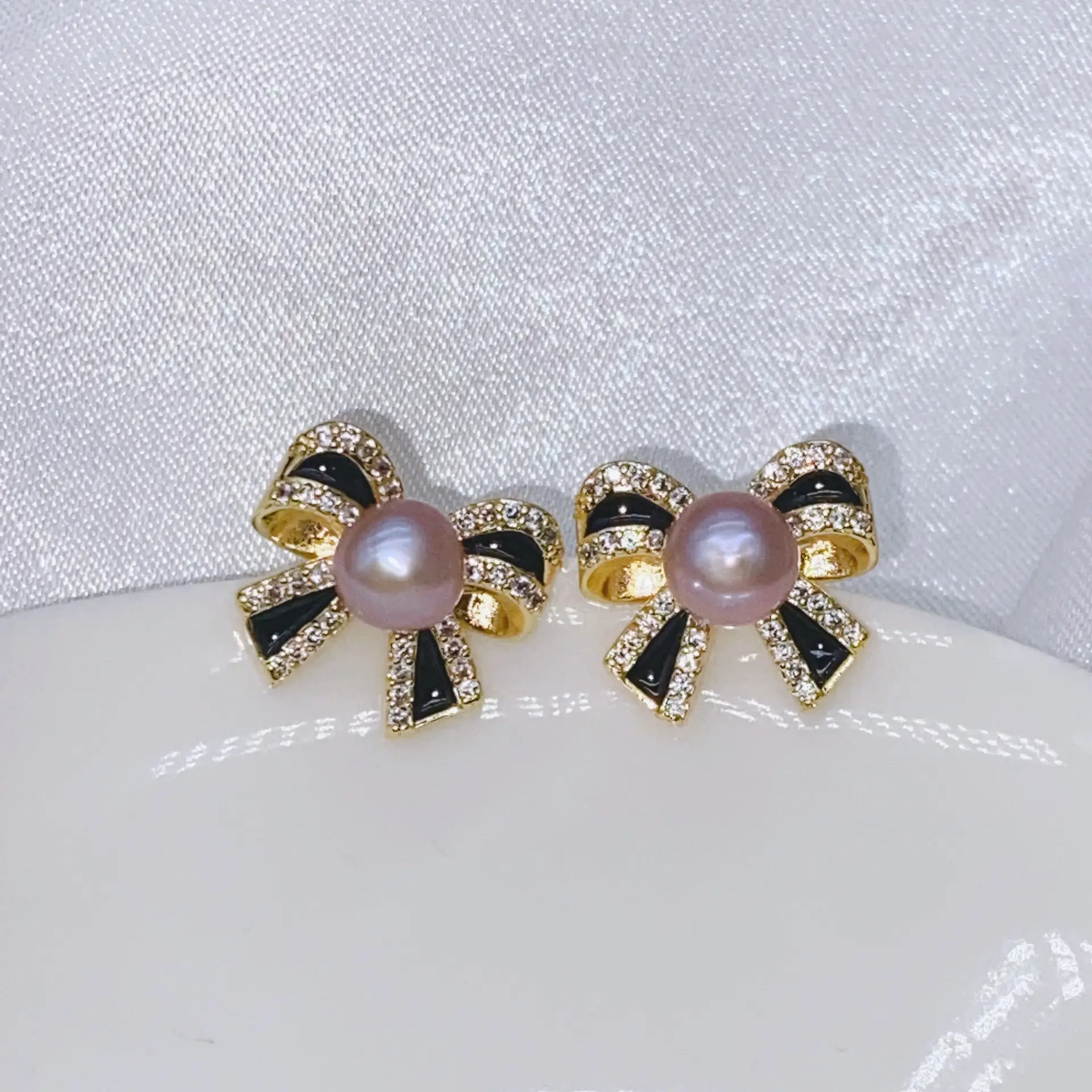 S925 Gold Plated Pearl Bow Earrings for Women — feature 34