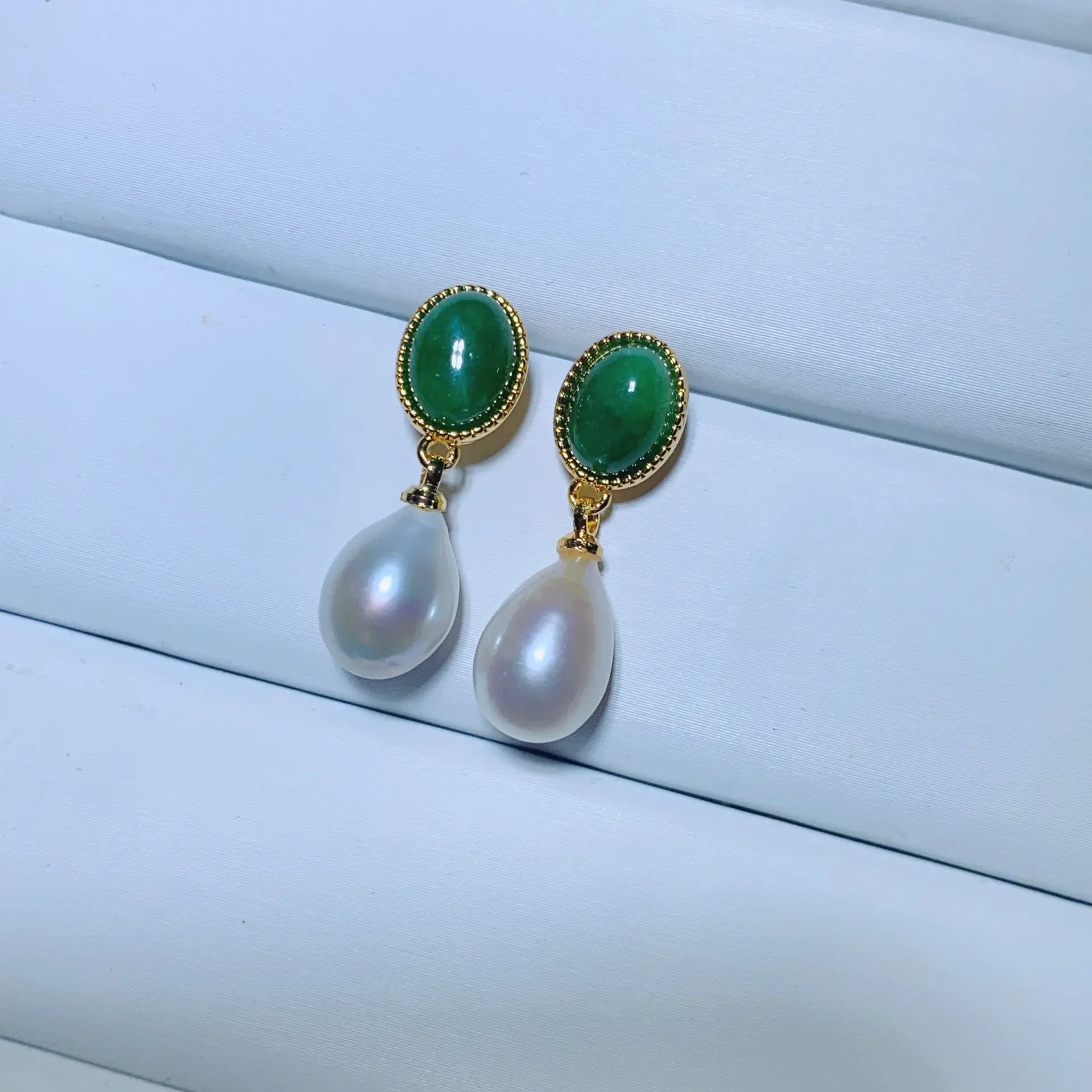 S925 Gold Plated Pearl Bow Earrings for Women