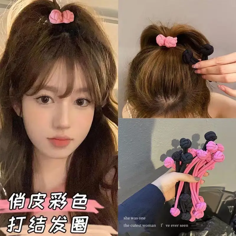 Pink Rubber Hair Ponytail for Women Thick Durable High Ponytail - Image 4