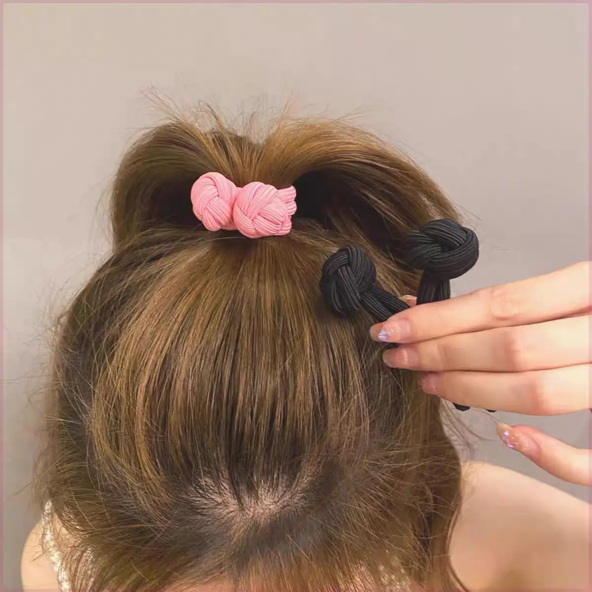 Pink Rubber Hair Ponytail for Women Thick Durable High Ponytail — feature 10