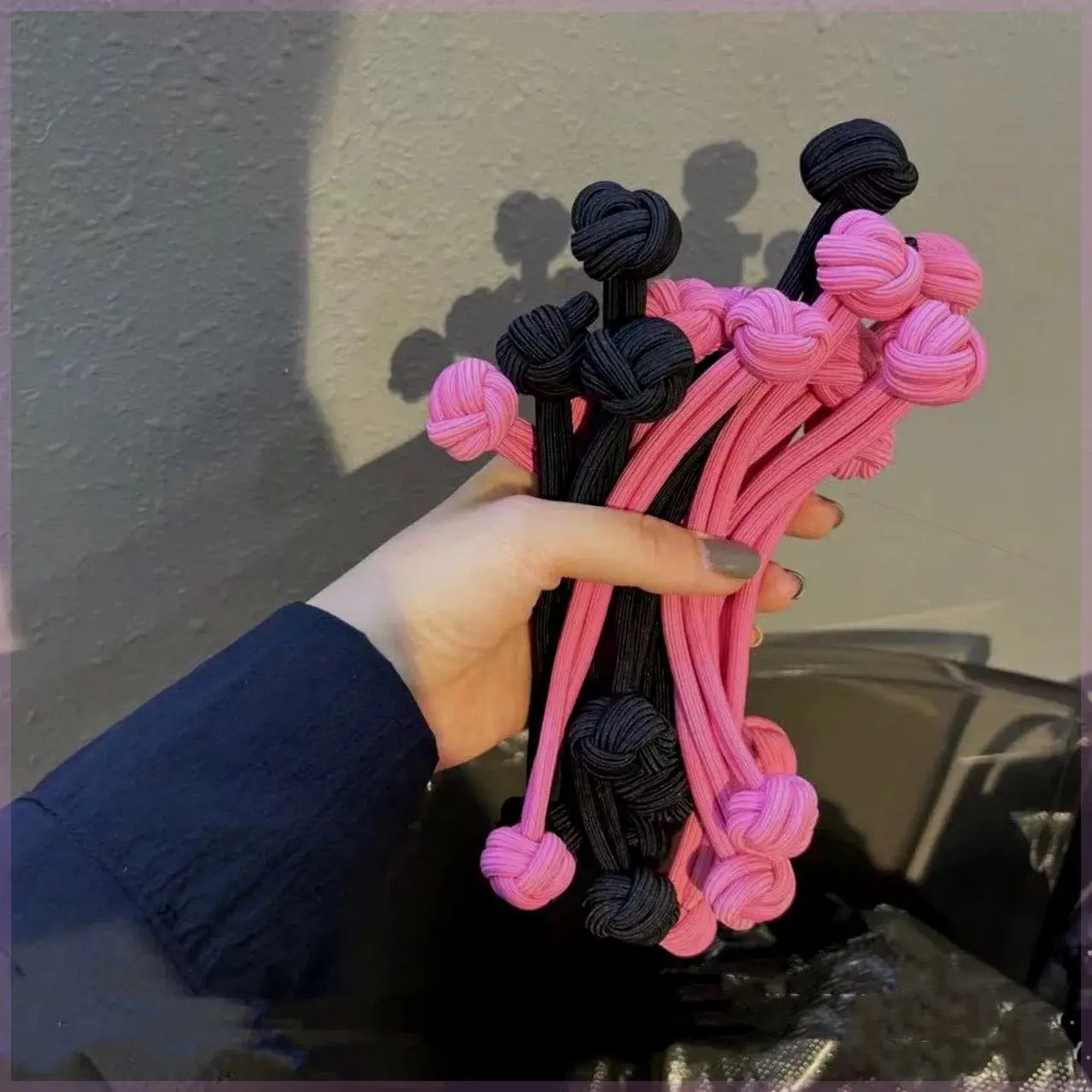 Pink Rubber Hair Ponytail for Women Thick Durable High Ponytail — feature 4