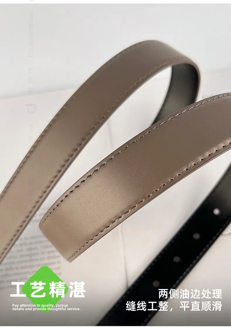 Black Leather Belt for Women 2.8cm Wide β feature 13