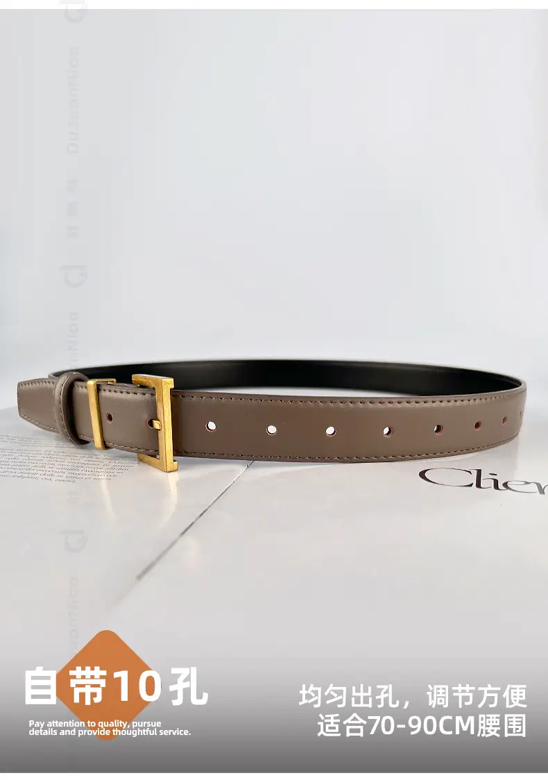 Black Leather Belt for Women 2.8cm Wide β feature 14