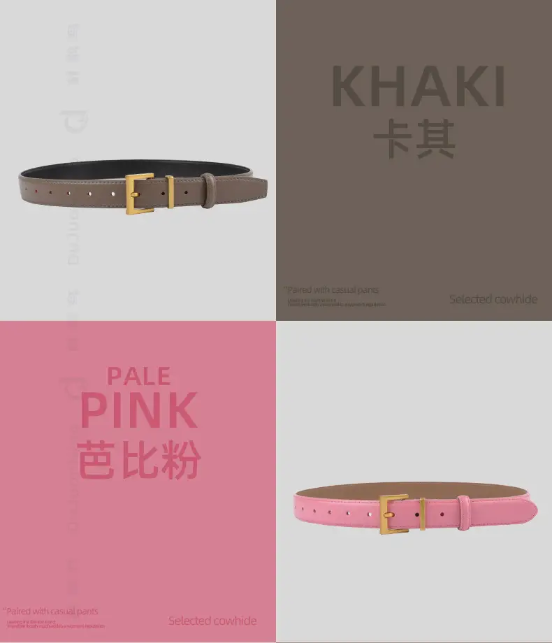 Black Leather Belt for Women 2.8cm Wide β feature 18
