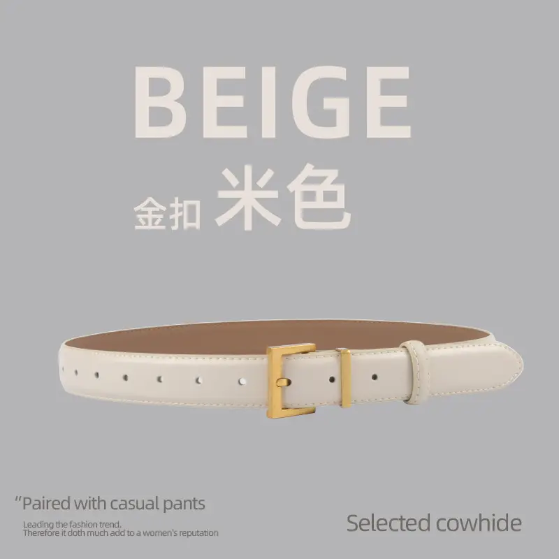 Black Leather Belt for Women 2.8cm Wide - Image 10