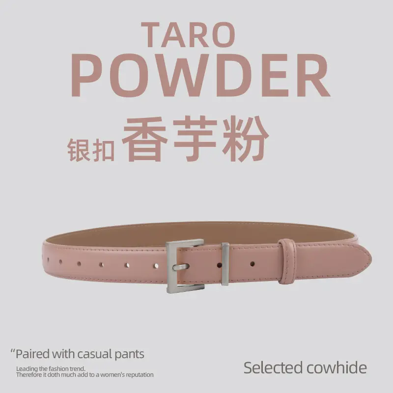 Black Leather Belt for Women 2.8cm Wide - Image 12
