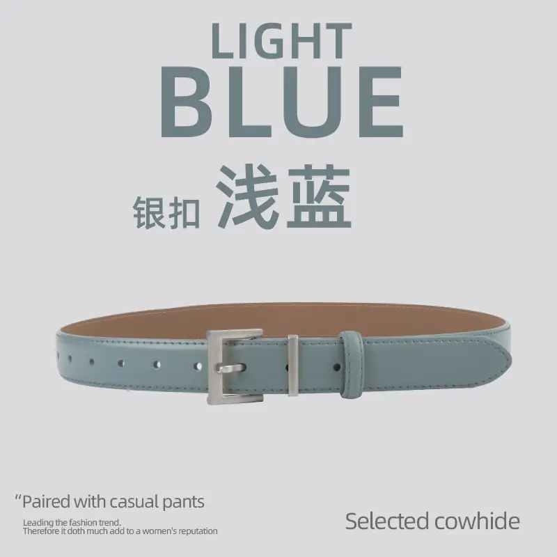 Black Leather Belt for Women 2.8cm Wide - Image 13