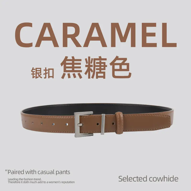 Black Leather Belt for Women 2.8cm Wide - Image 14