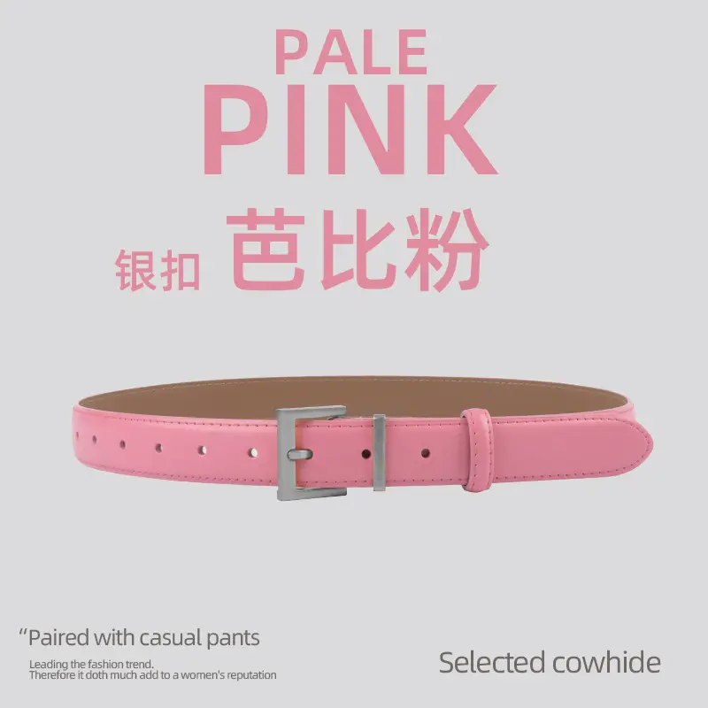 Black Leather Belt for Women 2.8cm Wide - Image 15