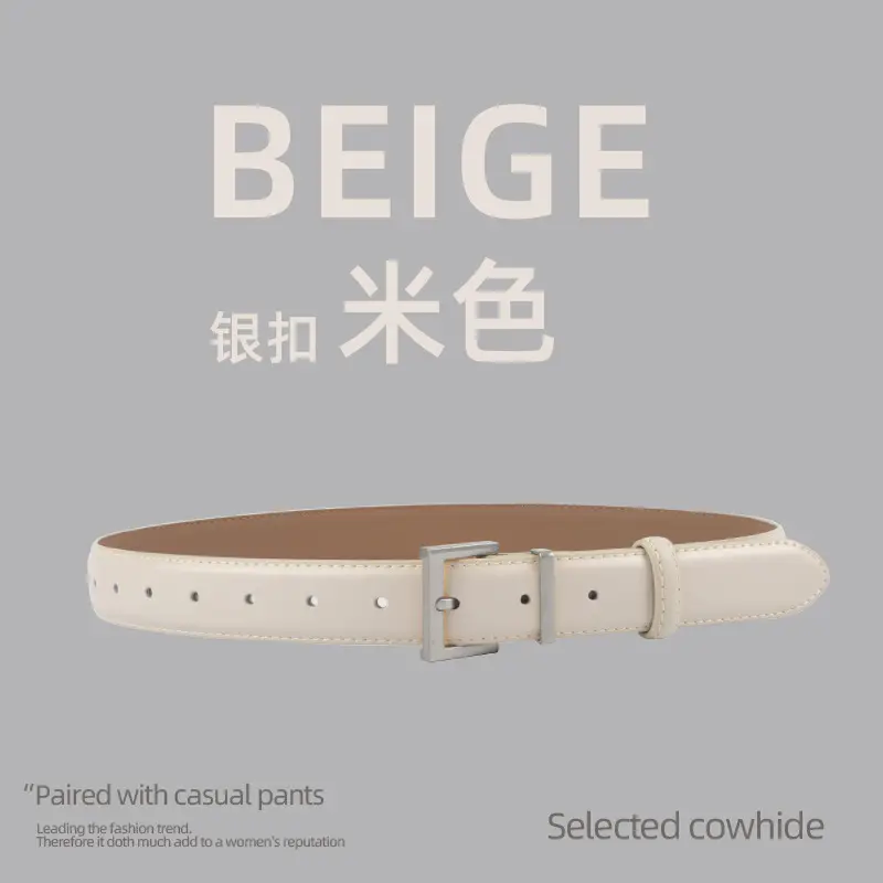 Black Leather Belt for Women 2.8cm Wide - Image 20