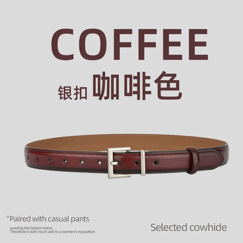 Black Leather Belt for Women 2.8cm Wide - Image 21