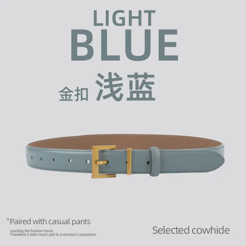 Black Leather Belt for Women 2.8cm Wide - Image 3