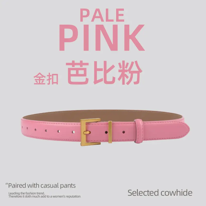 Black Leather Belt for Women 2.8cm Wide - Image 5