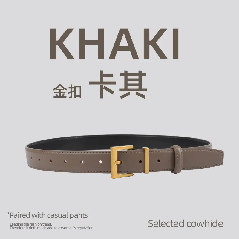 Black Leather Belt for Women 2.8cm Wide - Image 9