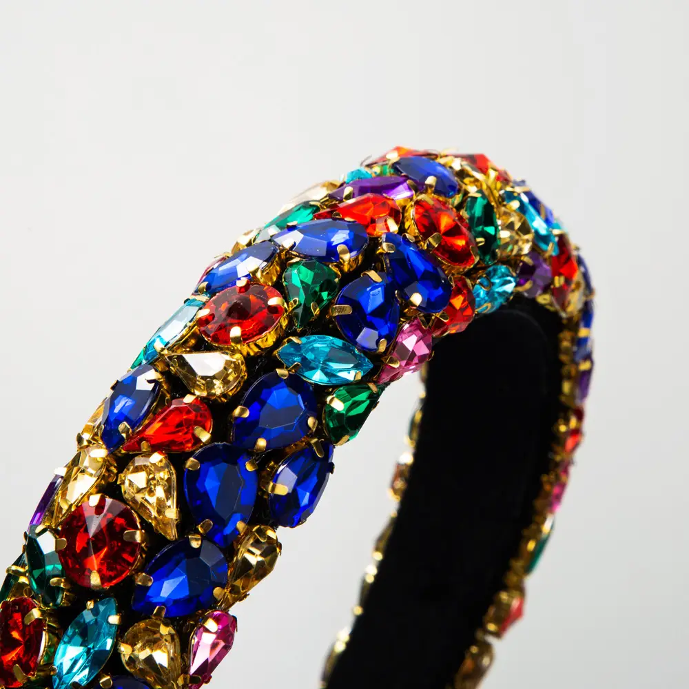 Carnival Heavy Diamond Sponge Wide Bristle Headbands - Image 5