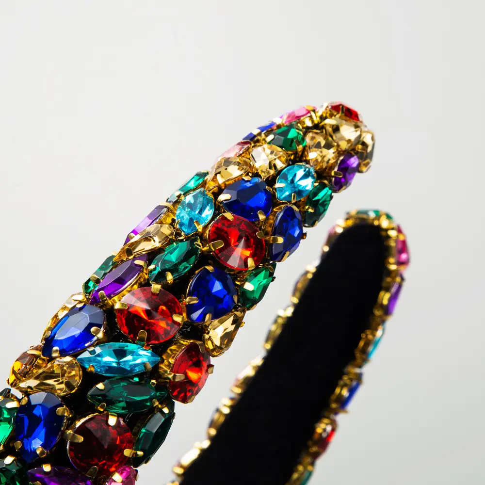 Carnival Heavy Diamond Sponge Wide Bristle Headbands - Image 6