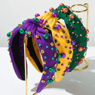 Carnival Heavy Diamond Sponge Wide Bristle Headbands — feature 1