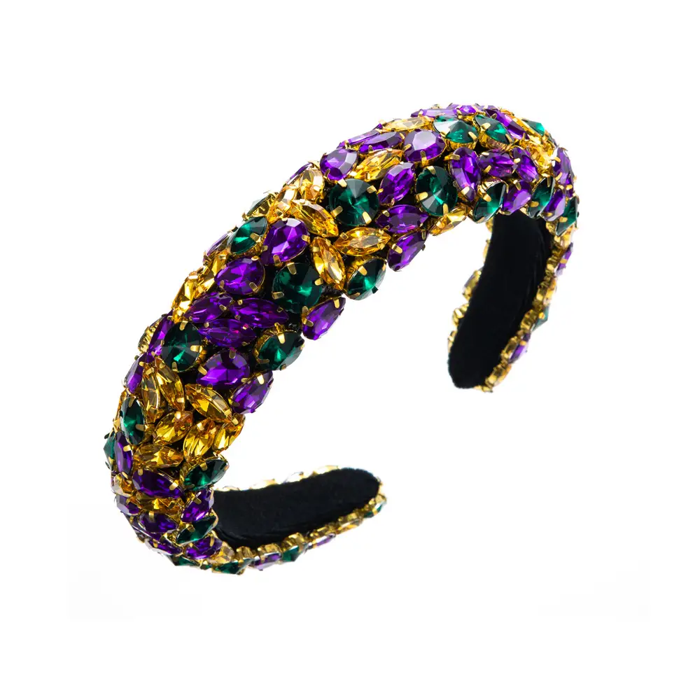 Carnival Heavy Diamond Sponge Wide Bristle Headbands - Image 3