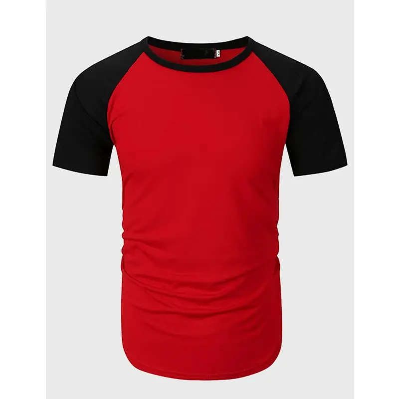 Men Slim Fit Red Black Short Sleeve T-Shirt - Image 6