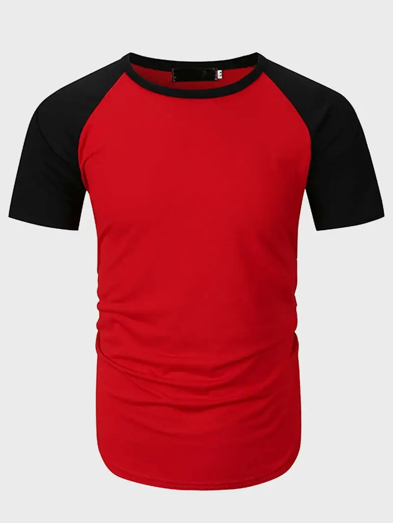 Men Slim Fit Red Black Short Sleeve T-Shirt — feature 17