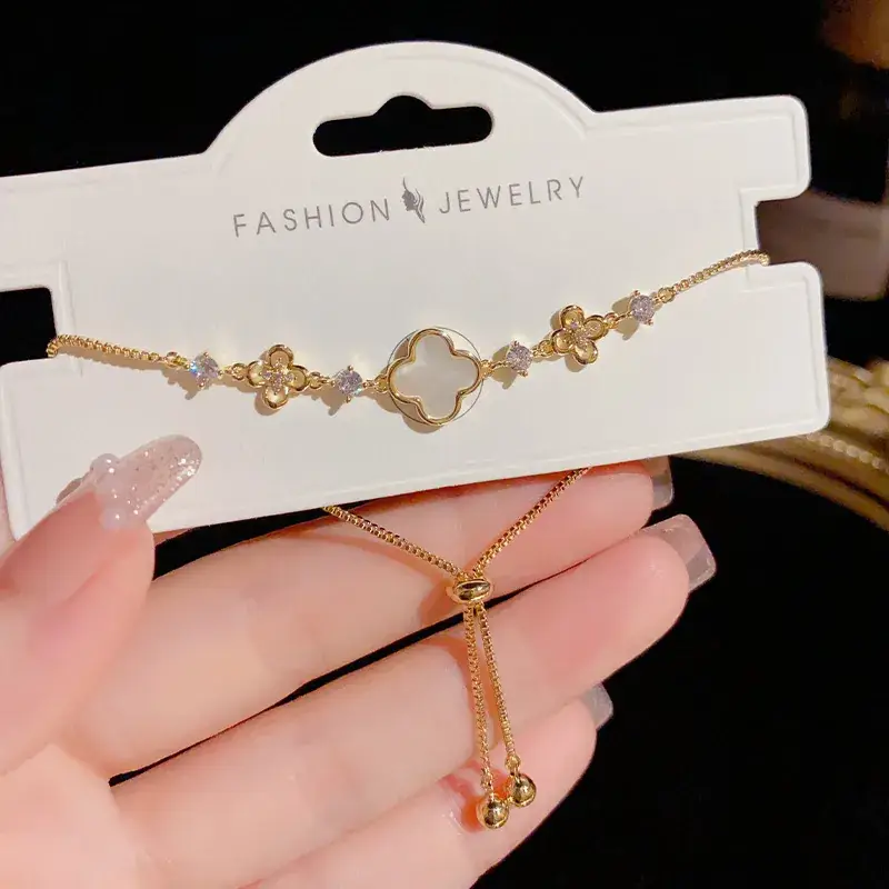 Sweet Flower Pull-Out Bracelet Gold Plated - Image 3