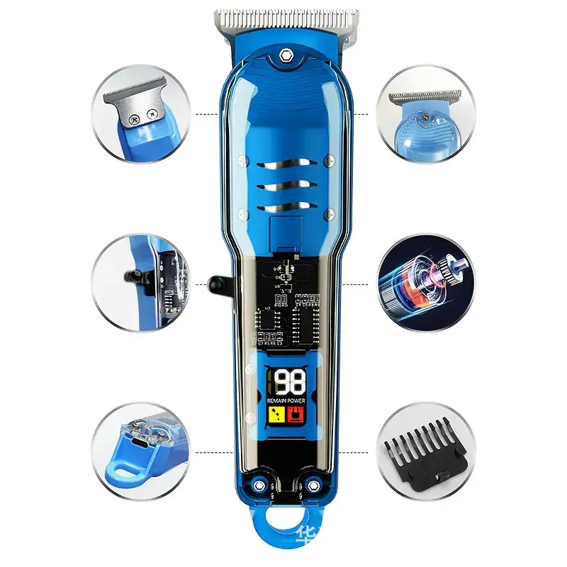 Transparent Electric Hair Clipper with 12mm Blades - Image 12