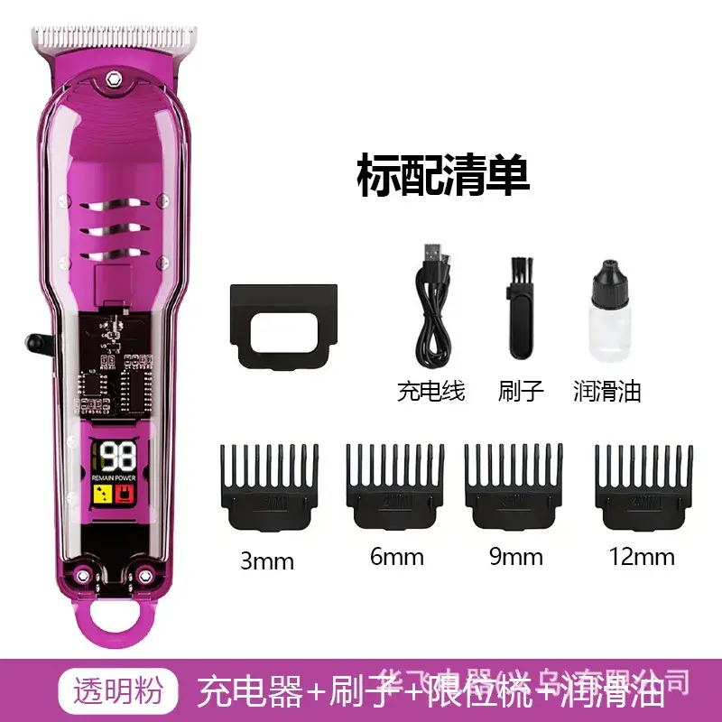 Transparent Electric Hair Clipper with 12mm Blades - Image 4