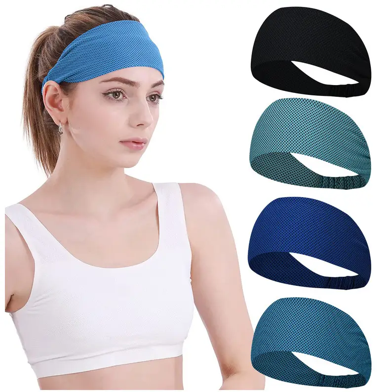 Blue Sweat-Active Headband for Gym & Yoga — feature 9