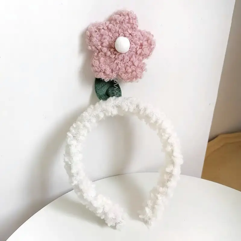 Cute Plush Bear Headband with Cartoon Design Pink — feature 15