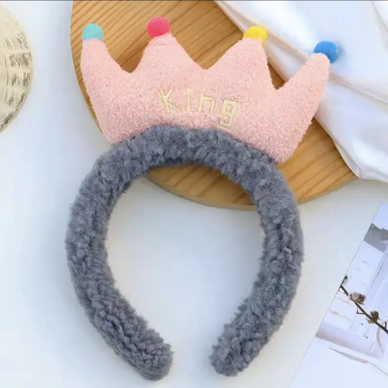Cute Plush Bear Headband with Cartoon Design Pink — feature 18