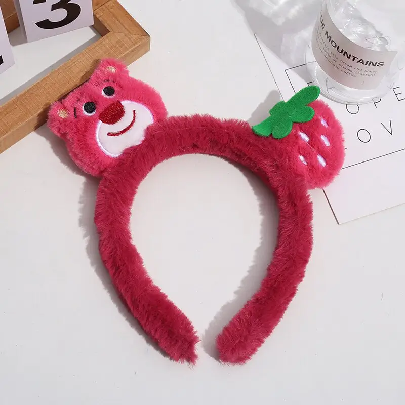 Cute Plush Bear Headband with Cartoon Design Pink — feature 7