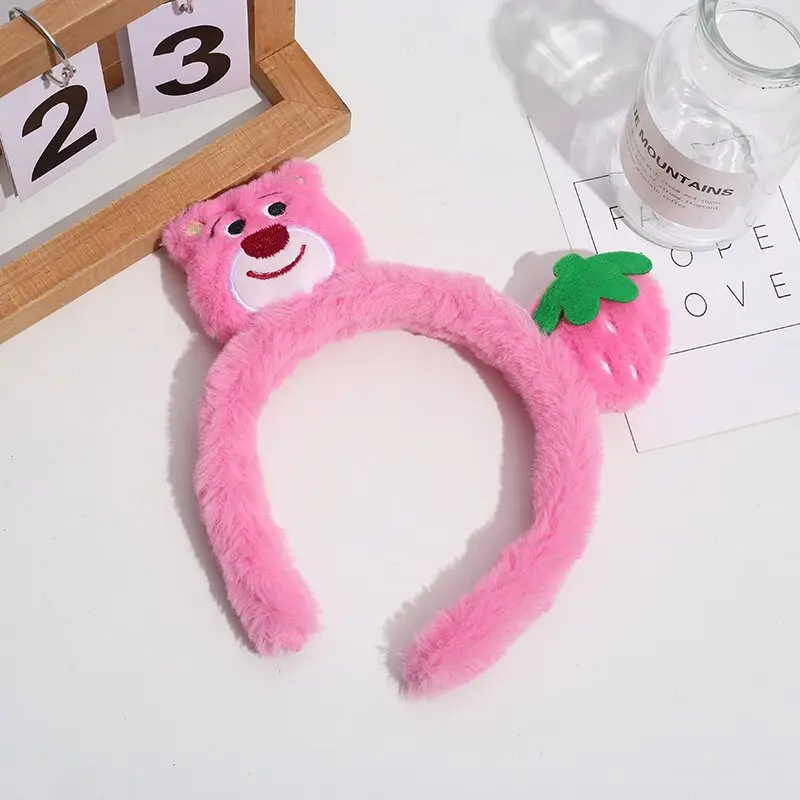 Cute Plush Bear Headband with Cartoon Design Pink — feature 8