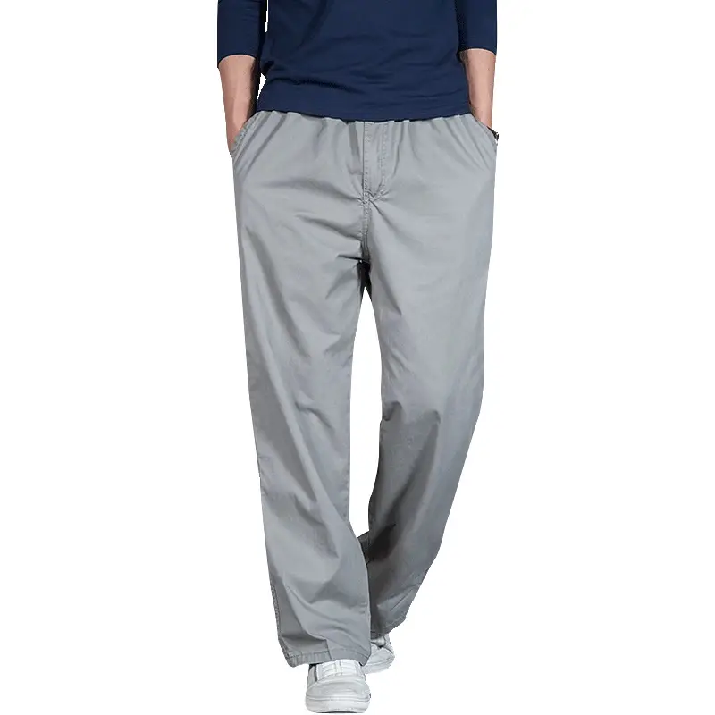 Summer Thin Work Pants for Men, 95% Cotton, Loose Casual Pants, Cross-Border Men's Pants, Outdoor Sports Straight-Leg Large Size Long Pants