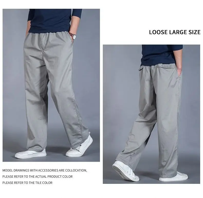 Summer Thin Work Pants for Men, 95% Cotton, Loose Casual Pants, Cross-Border Men's Pants, Outdoor Sports Straight-Leg Large Size Long Pants — feature 17